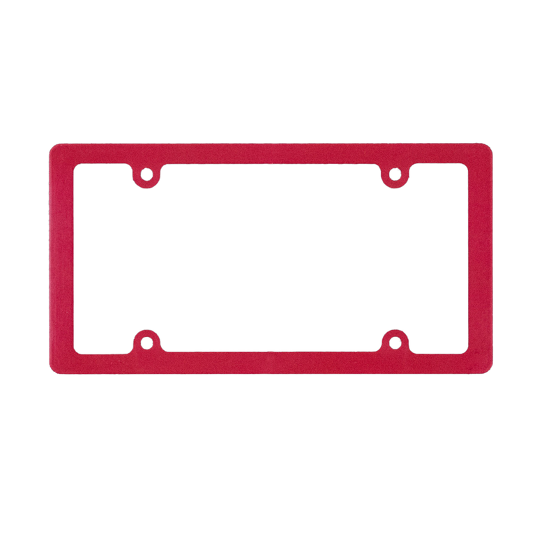 Blank Thin Rim Red Plastic License Plate Frame