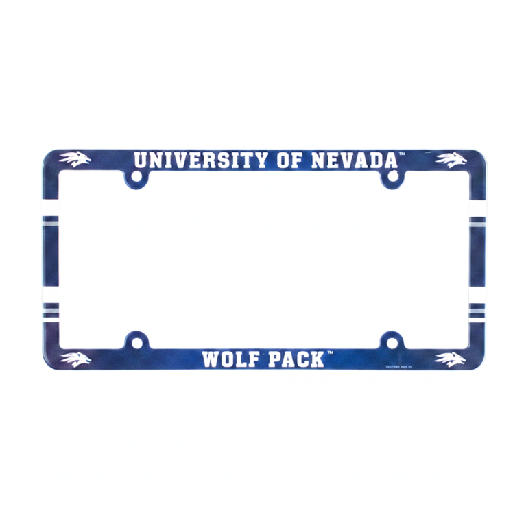 University Of Nevada - Reno Wolf Pack Full Color Plastic License Plate Frame