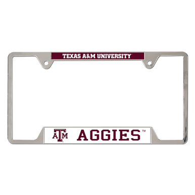 Texas A and M University  Chrome License Plate Frame - Metal