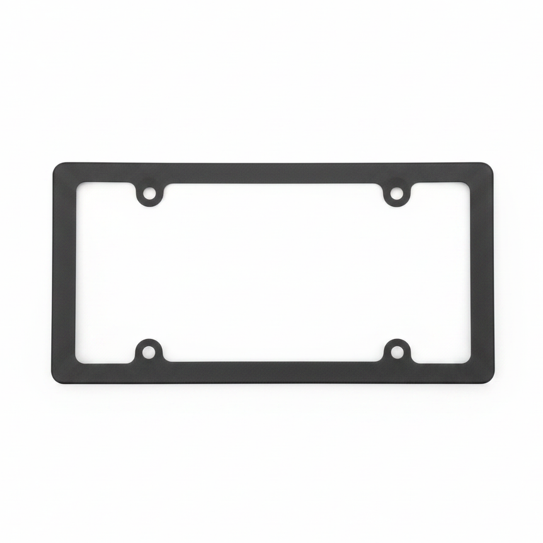 Blank Thin Rim Black Plastic License Plate Frame