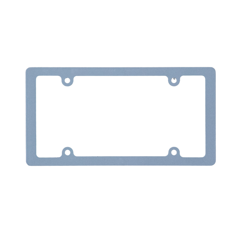 Blank Thin Rim Gray Plastic License Plate Frame
