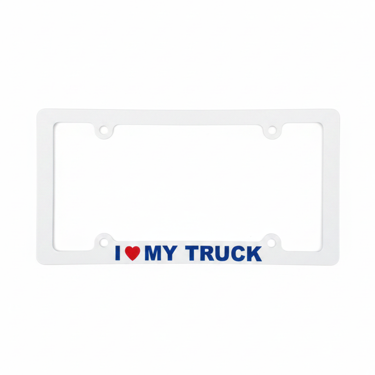 I "heart" My Truck Screen Printed Plastic License Plate Frame