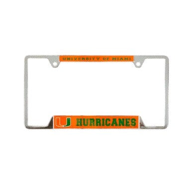 University Of Miami Hurricanes Chrome License Plate Frame - Metal