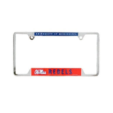 University of Mississippi Rebels Chrome License Plate Frame - Metal