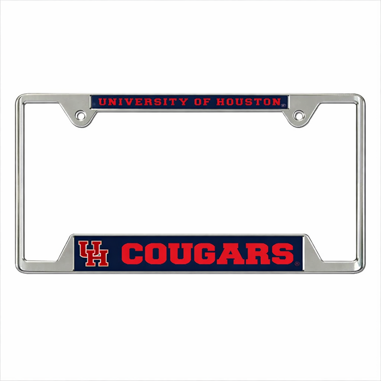 University Of Houston Cougars Chrome License Plate Frame - Metal