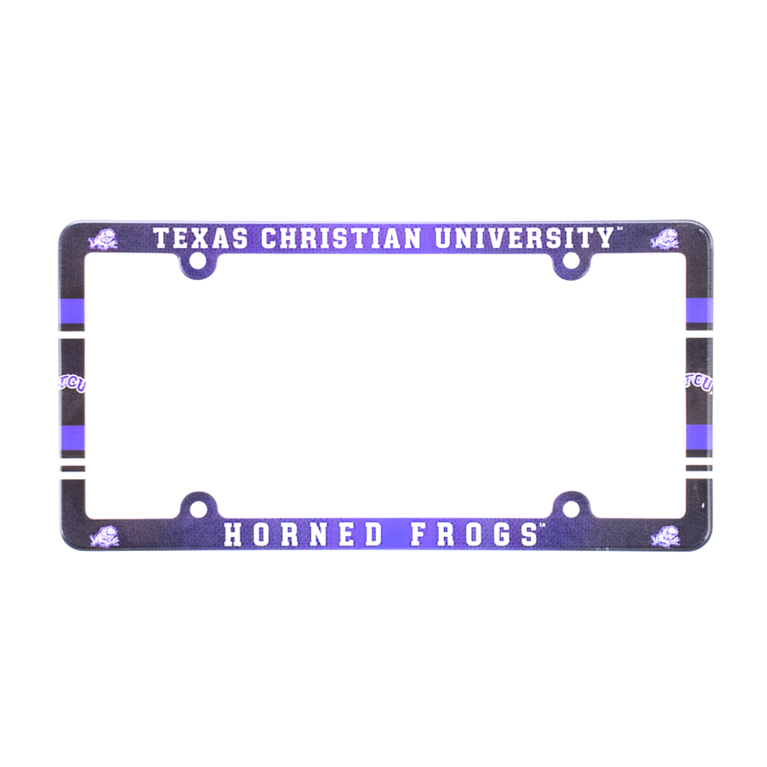 Texas Christian University Horned Frogs Full Color Plastic License Plate Frame