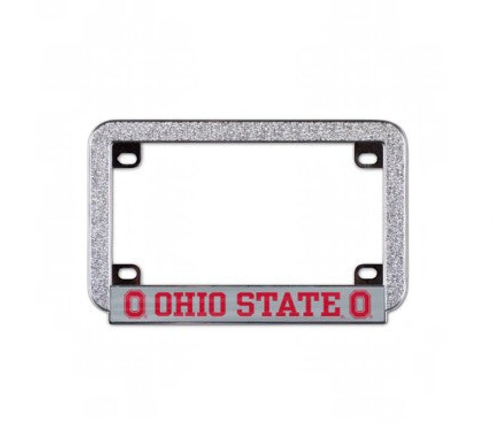 Ohio State Textured Chrome Motorcycle License Plate Frame